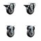 Service Caster 3.5'' Thermo Rubber Wheel Swivel Top Plate Caster Set with 2 Posi Brakes 2 Rigid, 4PK SCC-20S3514-TPRB-PLB-2-R-2 - alternate 1